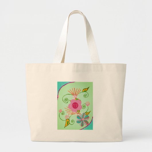 Mijn XOXO Little Princess Floral Art Print Design Grote Tote Bag (Voorkant)