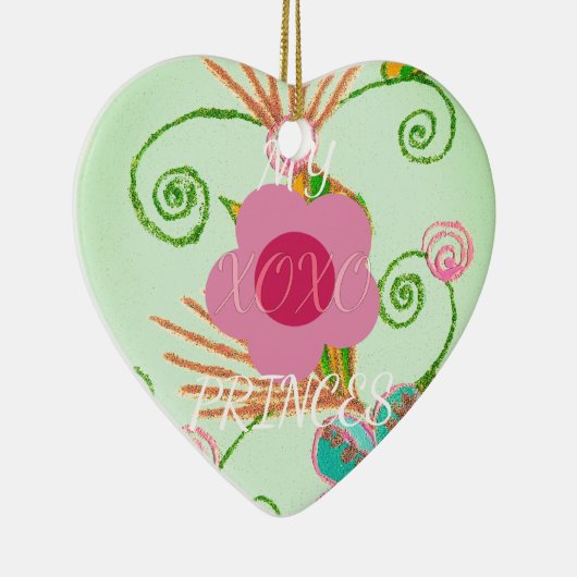 Mijn XOXO Little Princess Floral Art Print Design Keramisch Ornament (Rechts)