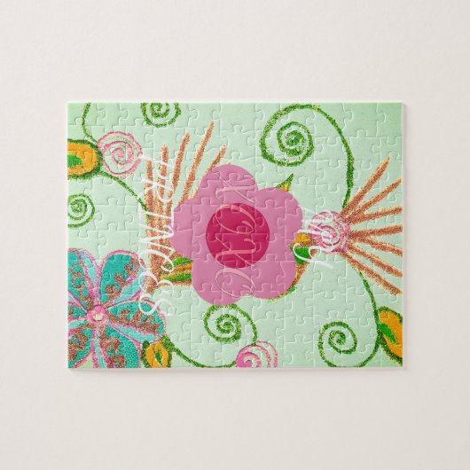 Mijn XOXO Little Princess Floral Art Print Design Legpuzzel (Horizontaal)