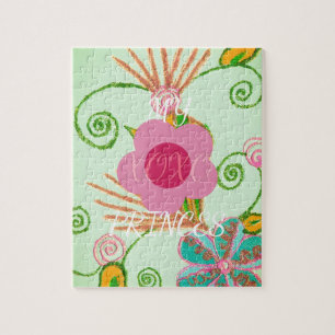 Mijn XOXO Little Princess Floral Art Print Design Legpuzzel