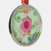 Mijn XOXO Little Princess Floral Art Print Design Metalen Ornament (Rechts)