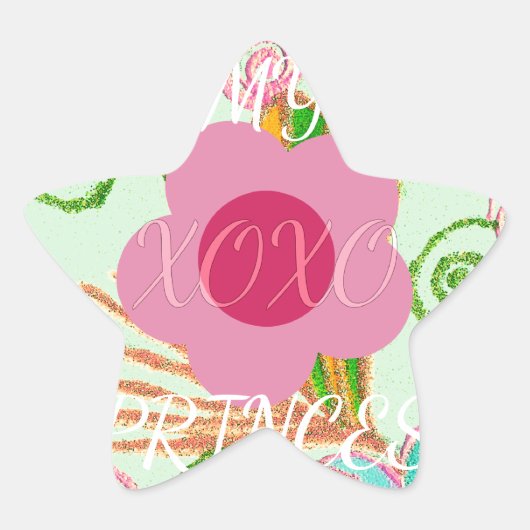 Mijn XOXO Little Princess Floral Art Print Design Ster Sticker (Voorkant)