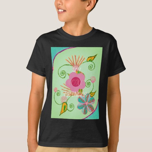 Mijn XOXO Little Princess Floral Art Print Design T-shirt (Voorkant)