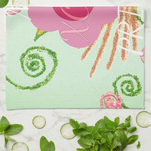 Mijn XOXO Little Princess Floral Art Print Design Theedoek (Gevouwen)