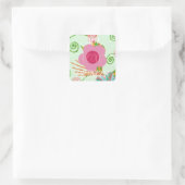 Mijn XOXO Little Princess Floral Art Print Design Vierkante Sticker (Tas)