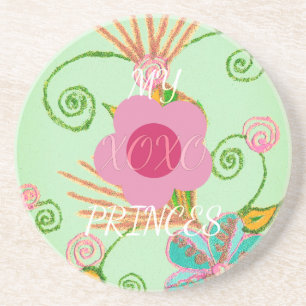 Mijn XOXO Little Princess Floral Art Print Design Zandsteen Onderzetter