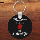 Mijn Yarn belt en ik moet gaan. Sleutelhanger (Voorkant)