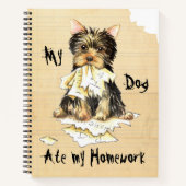 Mijn Yorkie at mijn huiswerk Notitieboek (Voorkant)