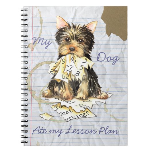Mijn Yorkie Ate mijn Lesson Plan Notitieboek (Voorkant)