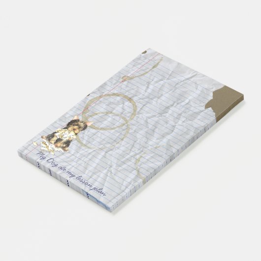 Mijn Yorkie Ate mijn Lesson Plan Post-it® Notes (Schuin)