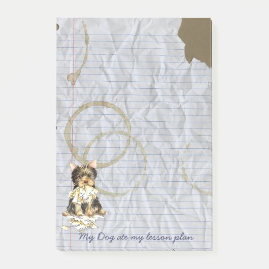 Mijn Yorkie Ate mijn Lesson Plan Post-it® Notes (Voorkant)