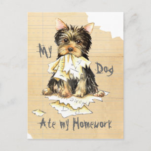 Mijn Yorkie Ate mijn thuiswerk Briefkaart