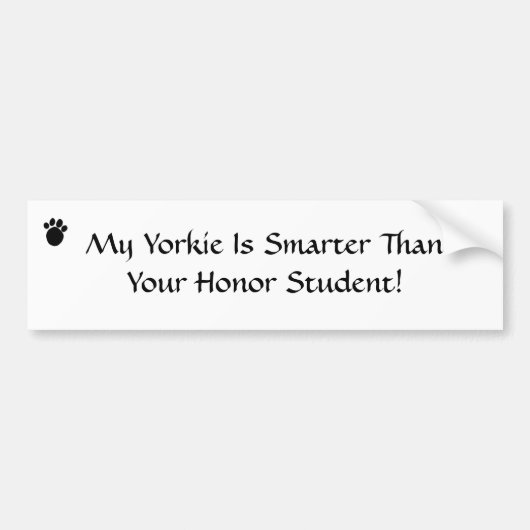 Mijn Yorkie ik... Bumpersticker (Voorkant)