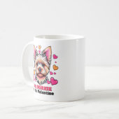 Mijn Yorkie is mijn Valentijn Schattige Funny Koffiemok (Voorkant links)