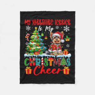 Mijn Yorkshire Terrier Is Mijn Kerstvreugde Grappi Fleece Deken