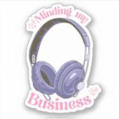 Mijn zaken afhandelen| hoofdtelefoon-sticker sticker (Voorkant)