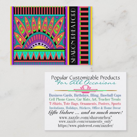 Mijn Zazzle Producten Visitekaartje 2 (Voorkant / Achterkant)