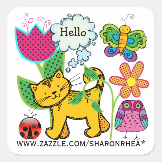 MIJN ZAZZLE - SRF VIERKANTE STICKER (Voorkant)