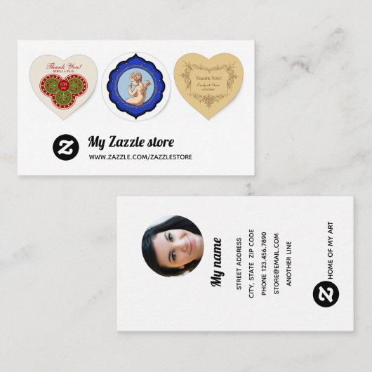 Mijn Zazzle-winkel Showcase artwork-portfolio CC10 Visitekaartje (Voorkant / Achterkant)