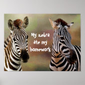 Mijn Zebra Ate Mijn thuiswerk Classroom Poster (Voorkant)