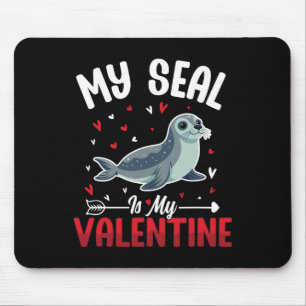 Mijn zeehond is mijn Valentijn Schattige Zeedierli Muismat