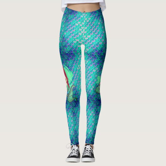 Mijn zeemeermin Leggings met weegschalen Women's W (Voorkant)