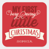 Mijn zeer prettige kerstkerst Baby 1 kerst Vierkante Sticker (Voorkant)