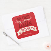 Mijn zeer prettige kerstkerst Baby 1 kerst Vierkante Sticker (Envelop)