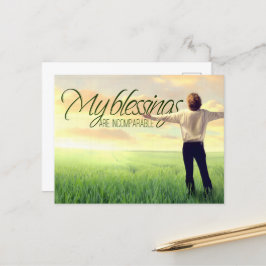 "Mijn zegeningen" Motivatie Affirmatie Briefkaart