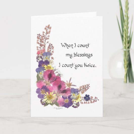 Mijn zegeningen tellen bedankkaart (Voorkant)