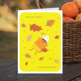 Mijn Zegeningen Tellen | Gele Candy Corn Herfst Feestdagen Kaart