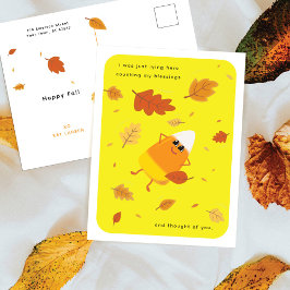Mijn Zegeningen Tellen | Gele Candy Corn Herfst Feestdagenkaart