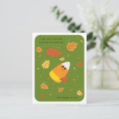 Mijn zegeningen tellen | Green Candy Corn Herfst Feestdagenkaart (Staand voorkant)