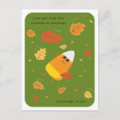 Mijn zegeningen tellen | Green Candy Corn Herfst Feestdagenkaart (Voorkant)