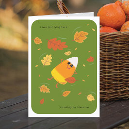 Mijn Zegeningen Tellen | Groene Candy Corn Herfst Feestdagen Kaart
