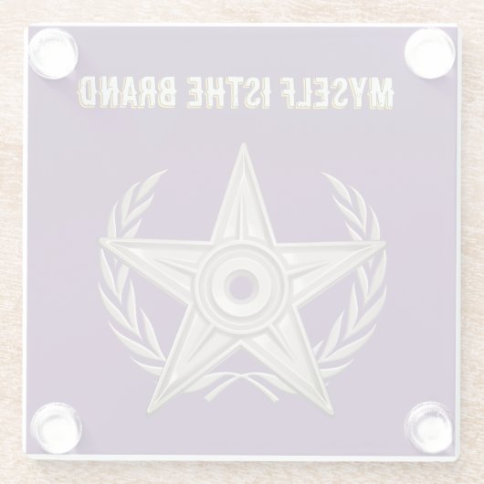 MIJN ZELF IS HET MERK GLAZEN ONDERZETTER (Achterkant)