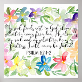 Mijn ziel vindt rust in God alleen. Poster