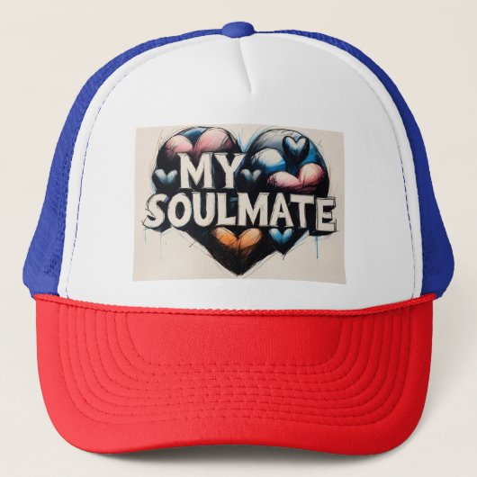 Mijn Zielsverwant in Hart Trucker Pet (Voorkant)