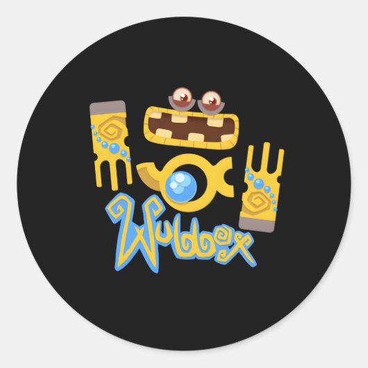 Mijn Zingende Monsters Wubbox Blue Small Ronde Sticker (Voorkant)