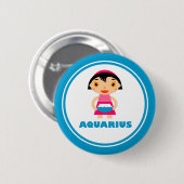 Mijn Zodiac Sign is Aquarius Ronde Button 5,7 Cm (Voorkant /achterkant)