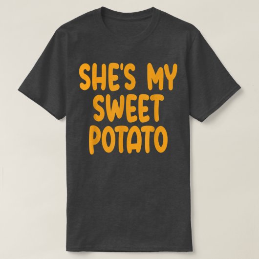 Mijn zoete aardappel I Yam Matching Couples Bedank T-shirt (Design voorkant)