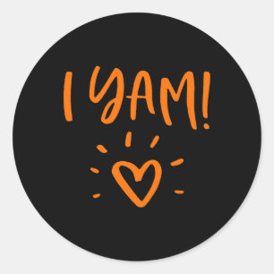 Mijn zoete aardappel I Yam stelt paren Thanksgivin Ronde Sticker