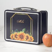 Mijn zoete box bloemen, zwarte lunchbox (In situ)