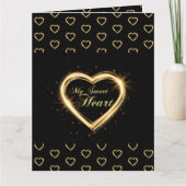 Mijn zoete Heart Black Gold gevouwen Hartelijk dan Bedankkaart (Voorkant)