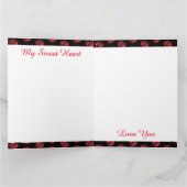 Mijn zoete Heart Red Shiny Folders Hartelijk dank Bedankkaart (Binnen)