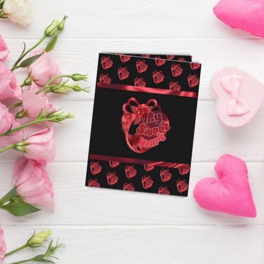 Mijn zoete Heart Red Shiny Folders Hartelijk dank Bedankkaart