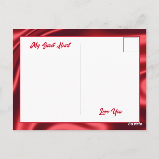Mijn zoete Heart Red Shiny Valentijn Briefkaart (Achterkant)