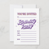 Mijn zoete zestien uitnodiging van de Birthday Par (Achterkant)