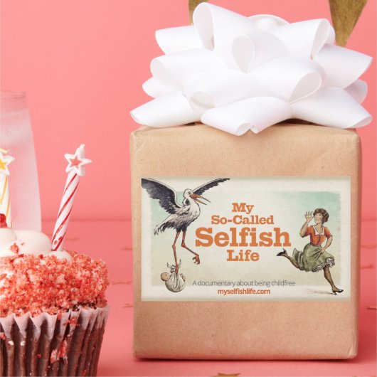 "Mijn zogenaamde Selfish Life"-stickers (kindervri Rechthoekige Sticker (Feest)