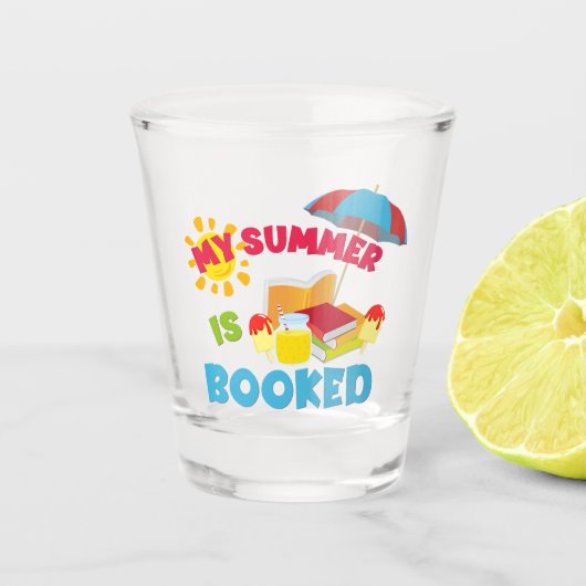 Mijn zomer is geboekt shot glas (Voorkant)